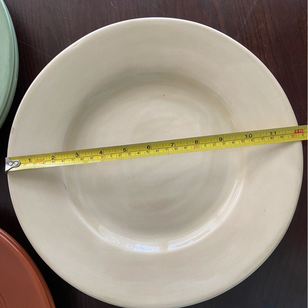 Set 2 POTTERY BARN Mexico SAUSALITO Dinner Plates 12” CHOICE Ivory Green Spice - Picture 3 of 14